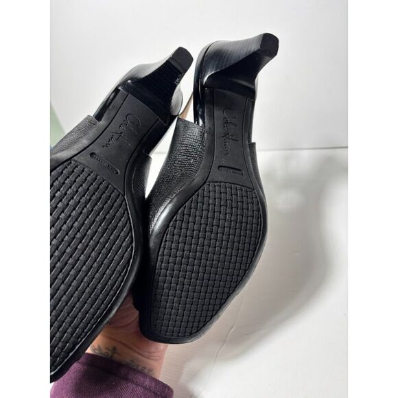 Cole Haan Shoes Womens 9.5 Slingback Open Toe Heels Black Leather Buckle Work - Picture 4 of 4